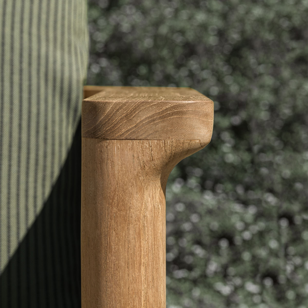 Дизайнерское уличное кресло из массива дерева с плетеной спинкой PALINFRASCA Armchair