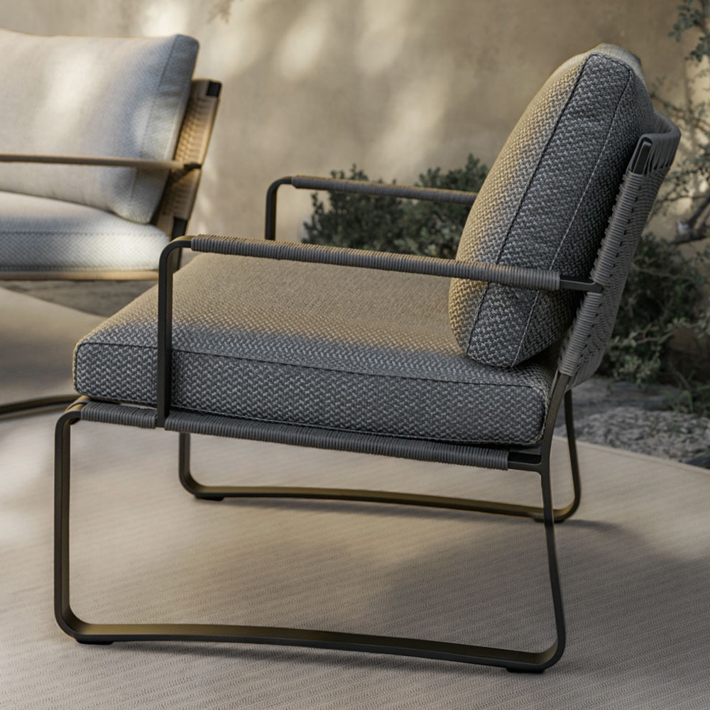 Дизайнерское уличное кресло на металлическом каркасе PHOENIX Armchair