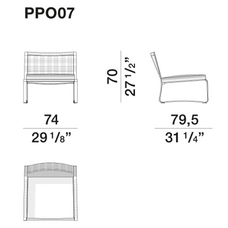 Дизайнерское уличное кресло на металлическом каркасе PHOENIX Armchair