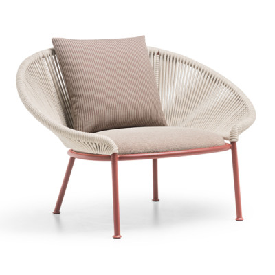 Дизайнерское уличное кресло с веревочной спинкой PETALO Armchair