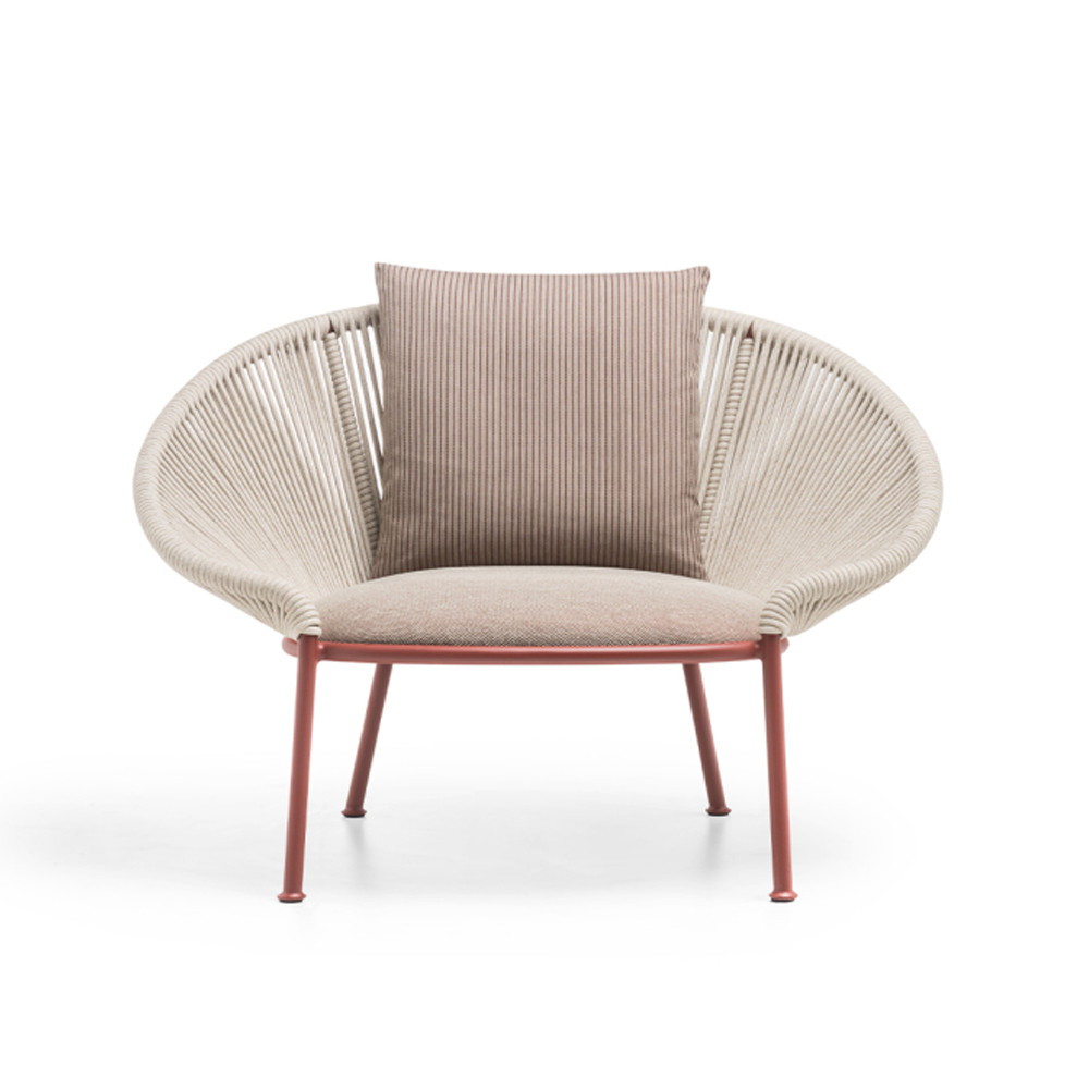 Дизайнерское уличное кресло с веревочной спинкой PETALO Armchair
