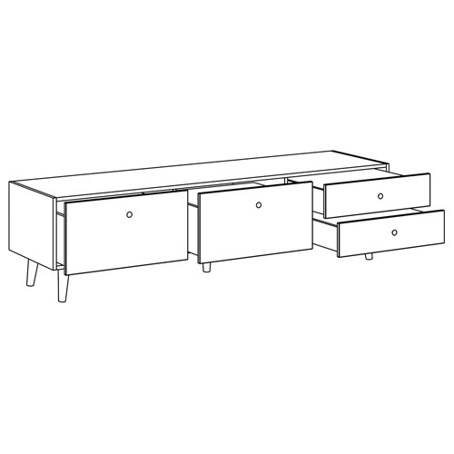 Длинная ТВ-тумба с принтом на ящиках Elise TV Stand