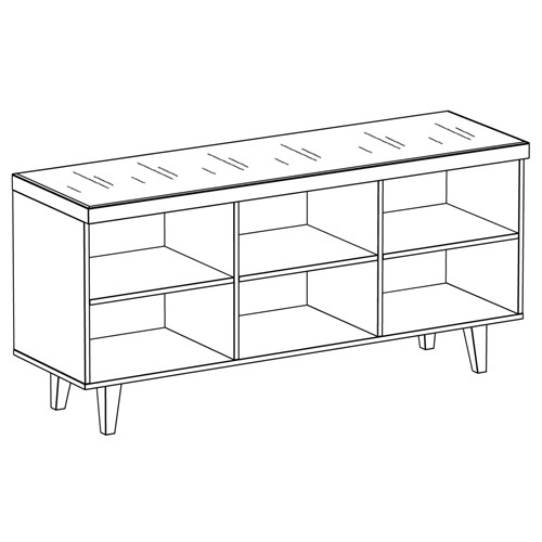 Длинная тумба с зеркальным декором Arden Cabinet