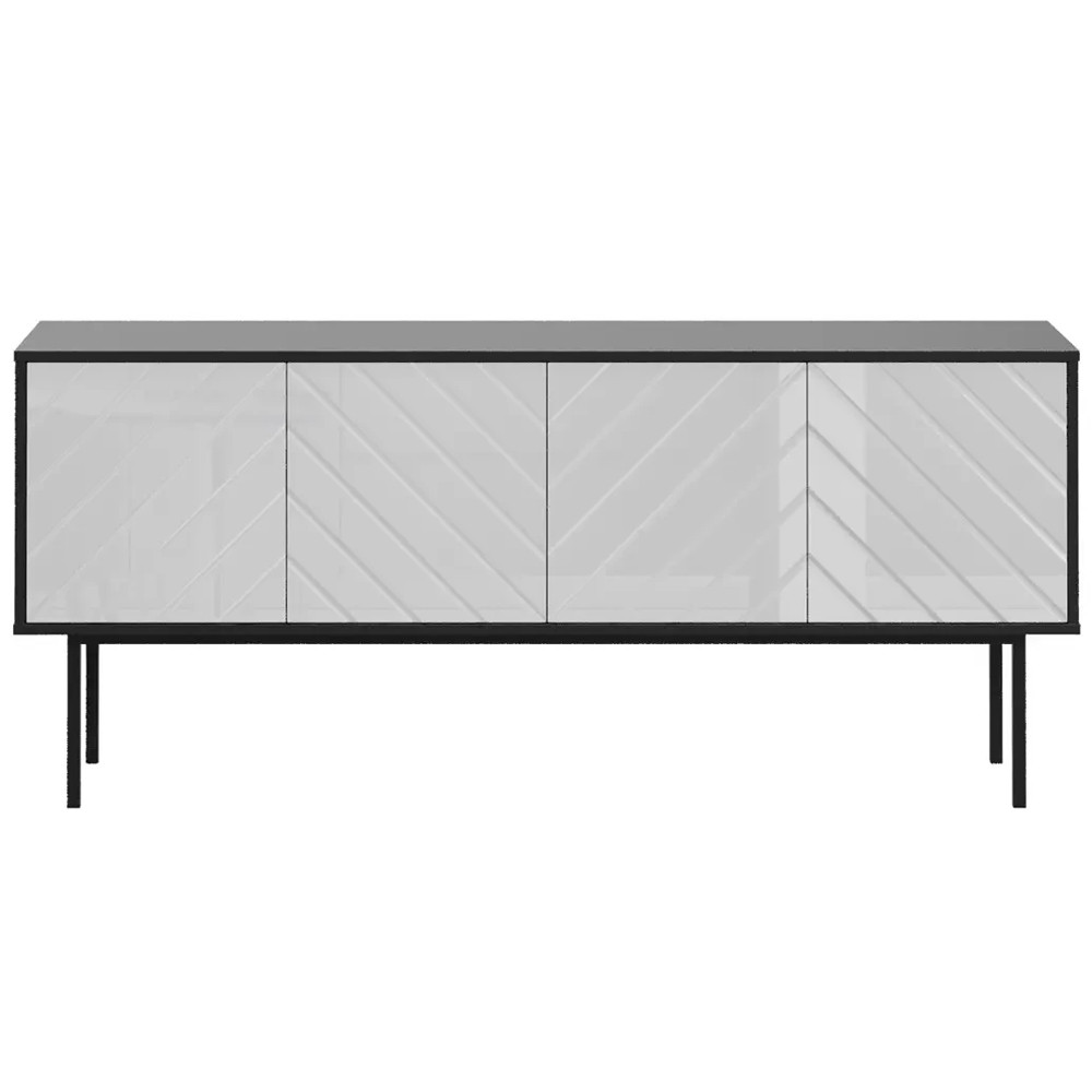 Длинная тумба с зеркальным декором Serena