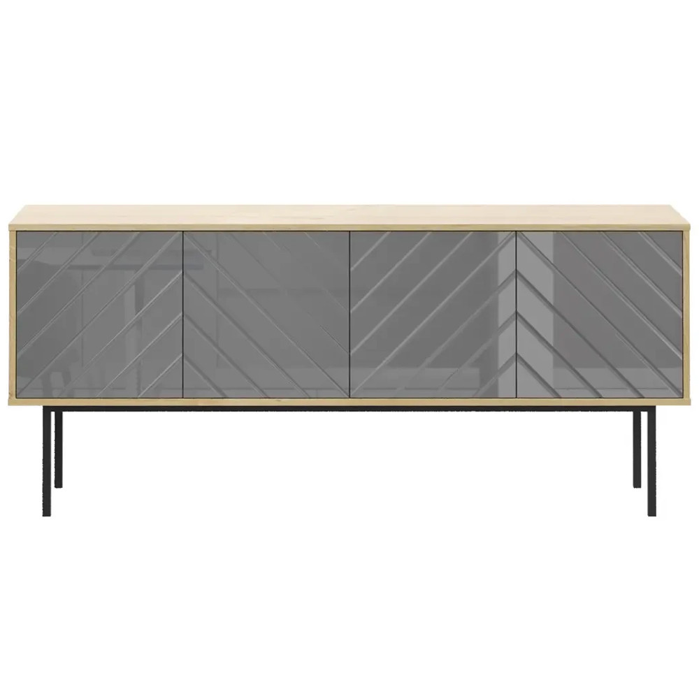 Длинная тумба с зеркальным декором Serena