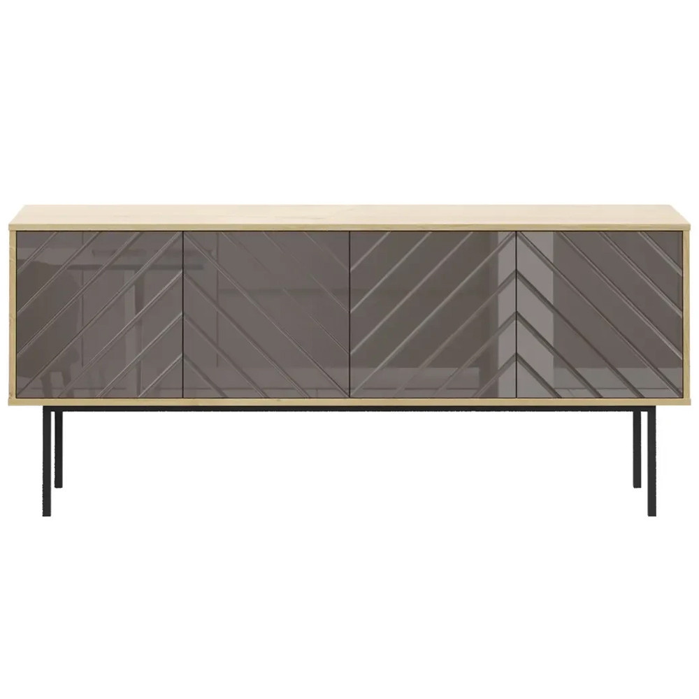 Длинная тумба с зеркальным декором Serena