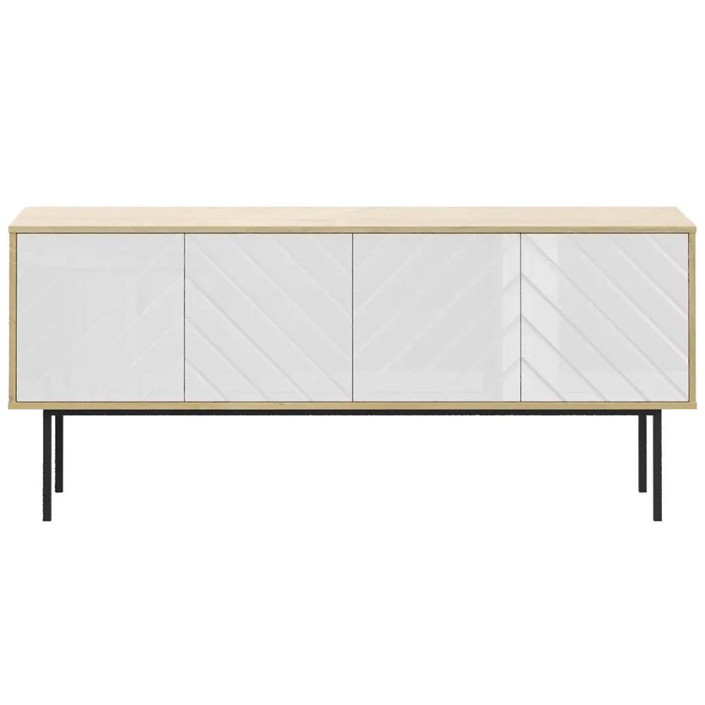 Длинная тумба с зеркальным декором Serena