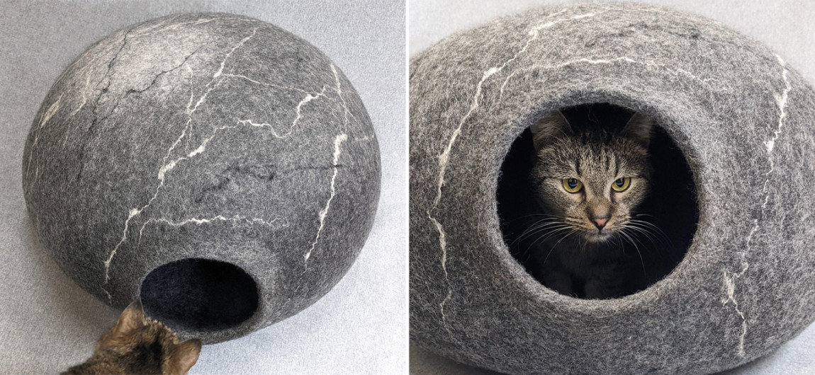 Домик для Домашнего Питомца - Валяный Камень из Шерсти