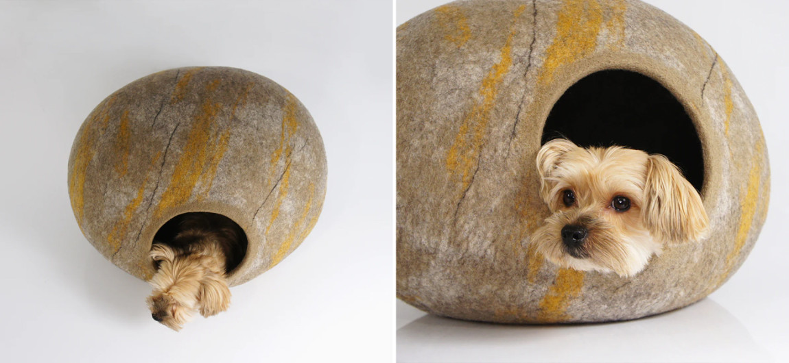 Домик для Домашнего Питомца - Валяный Камень из Шерсти