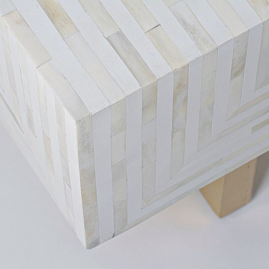 Журнальный стол Cream Indian Bone Inlay coffee table