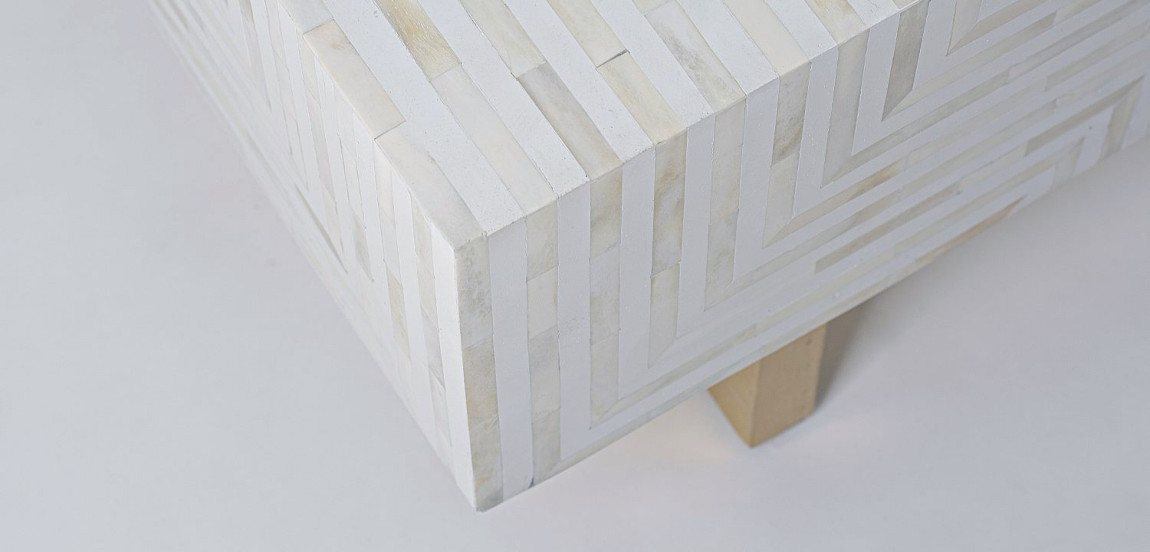 Журнальный стол Cream Indian Bone Inlay coffee table