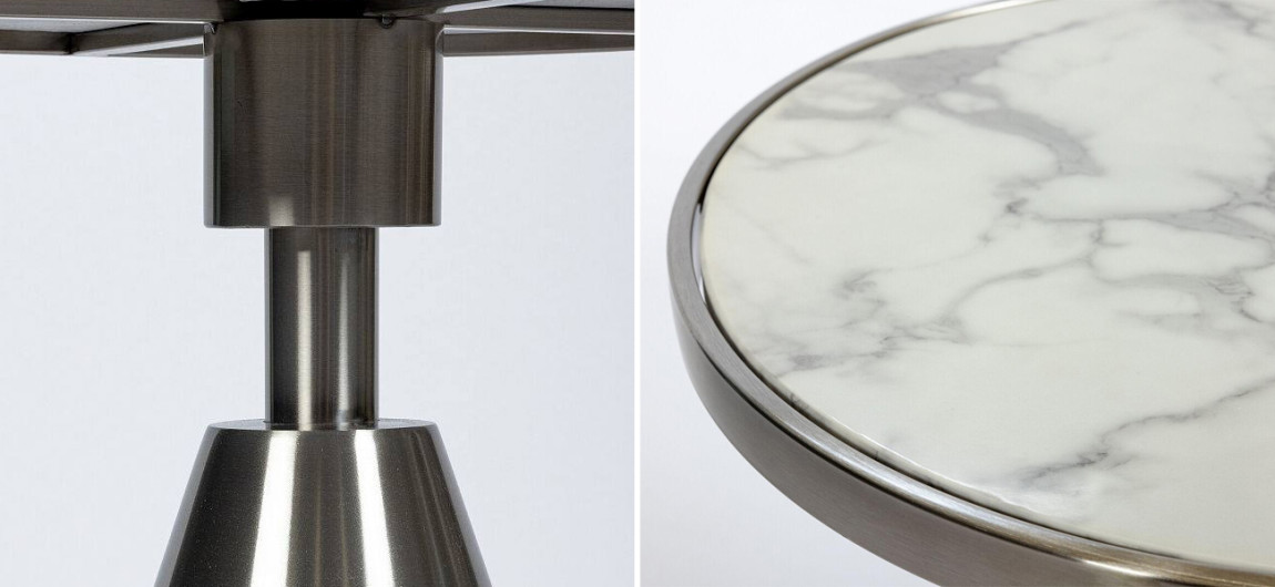 Журнальный столик с белой мраморной столешницей Kettle