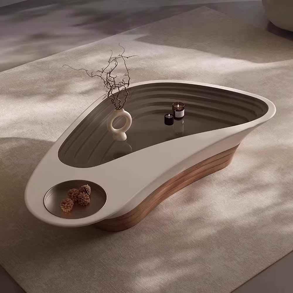 Журнальный столик фигурный со стеклянной столешницей Table Drop