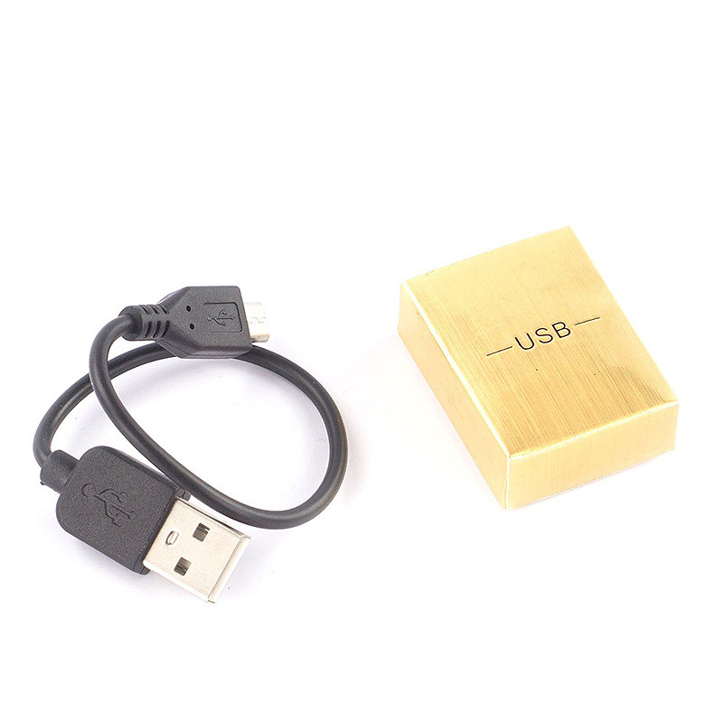 Зажигалка электронная с накладкой из натурального камня Содалит и с USB проводом для зарядки Stone Lighters
