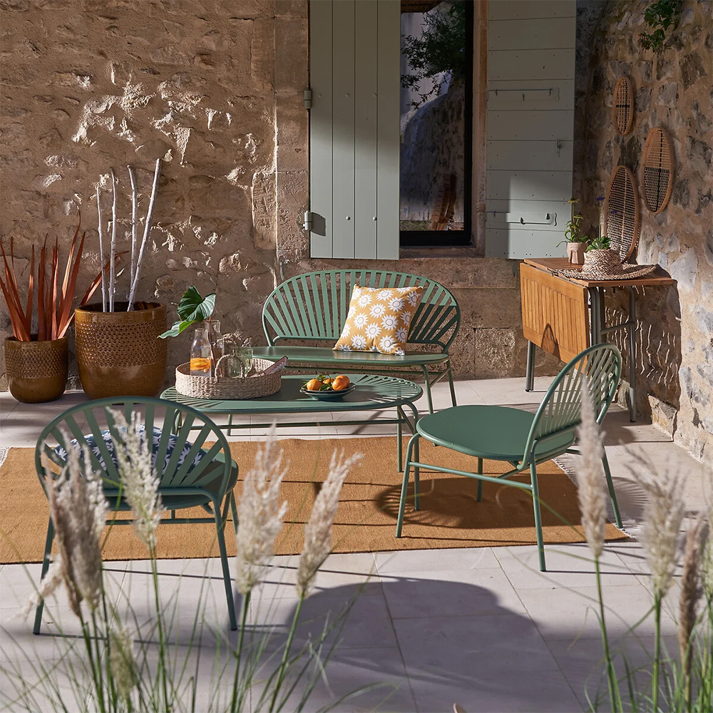 Зелёная скамья из стали Goodwin Metal Bench Green
