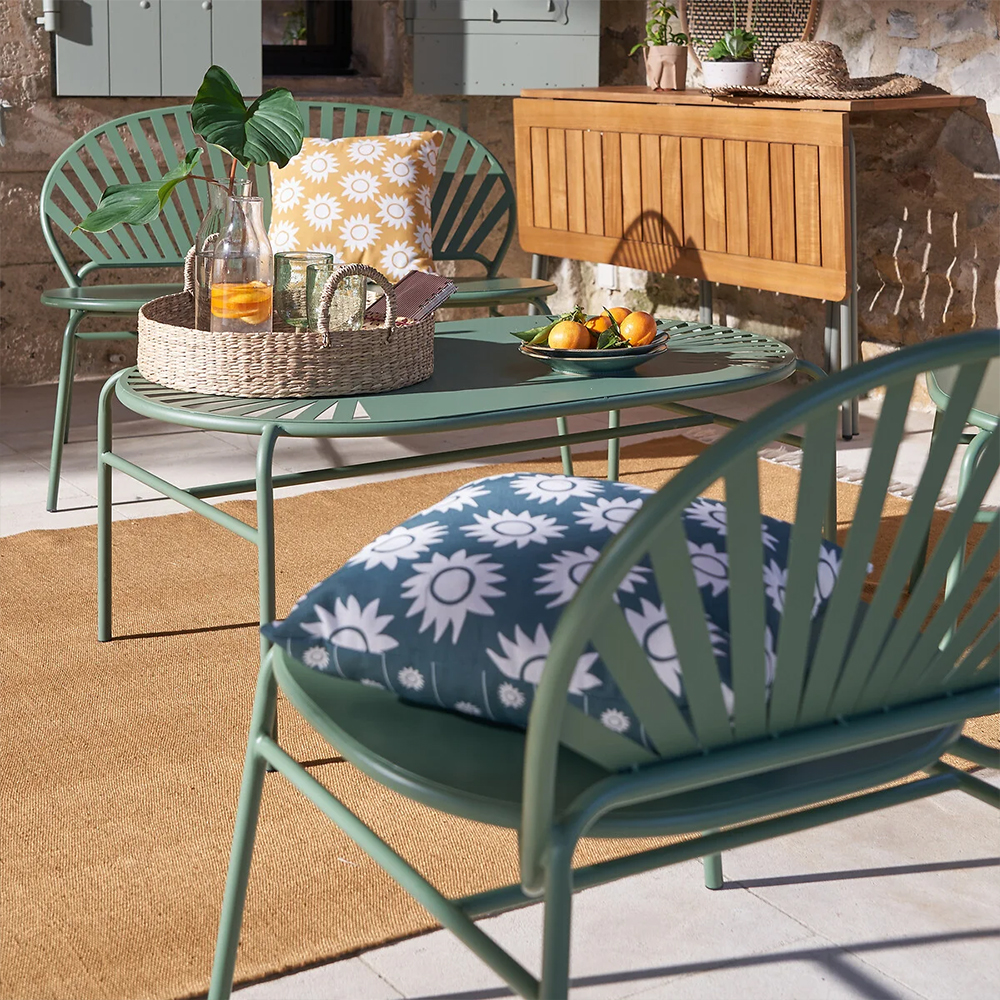 Зелёная скамья из стали Goodwin Metal Bench Green