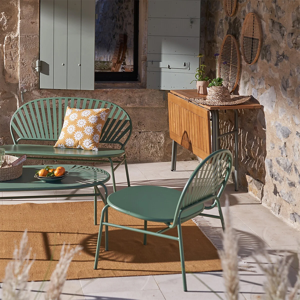 Зелёная скамья из стали Goodwin Metal Bench Green