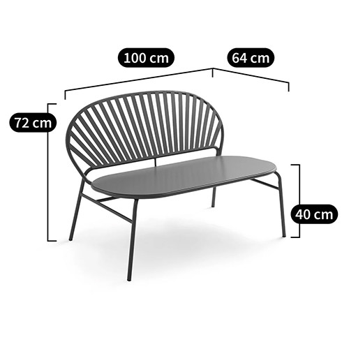 Зелёная скамья из стали Goodwin Metal Bench Green