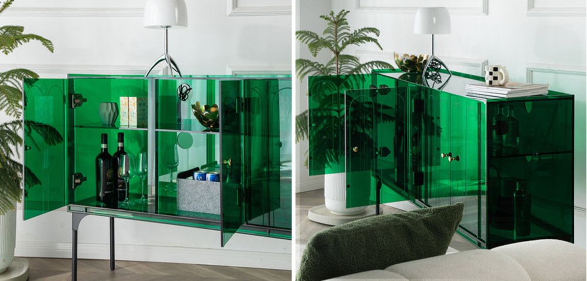 Зеленый комод из акрила Green Acrylic Furniture Chest of Drawers