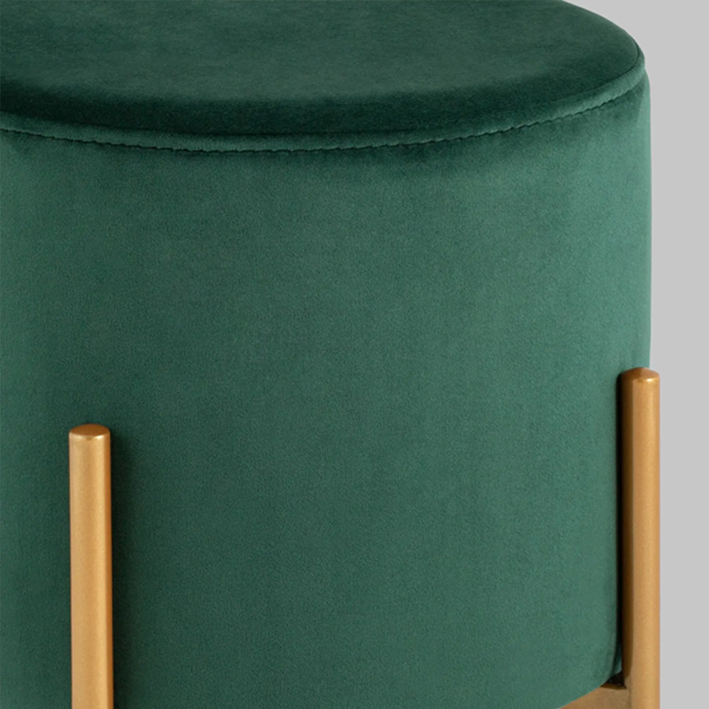 Зеленый пуф на золотистых ножках SANJAY