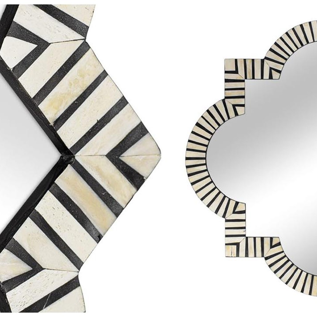 Зеркало Bone Inlay Mirror black and white