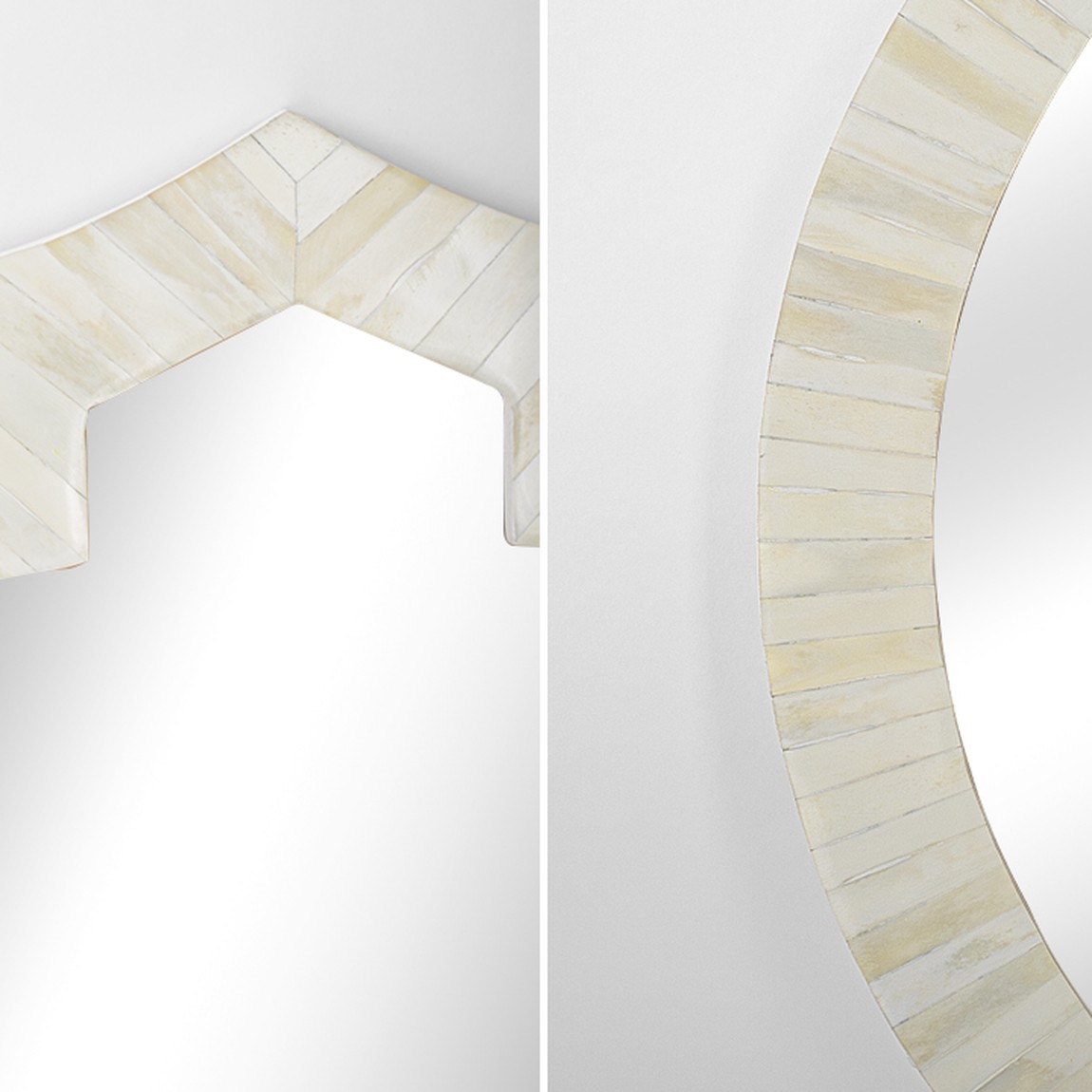 Зеркало Bone Inlay Round Mirror white
