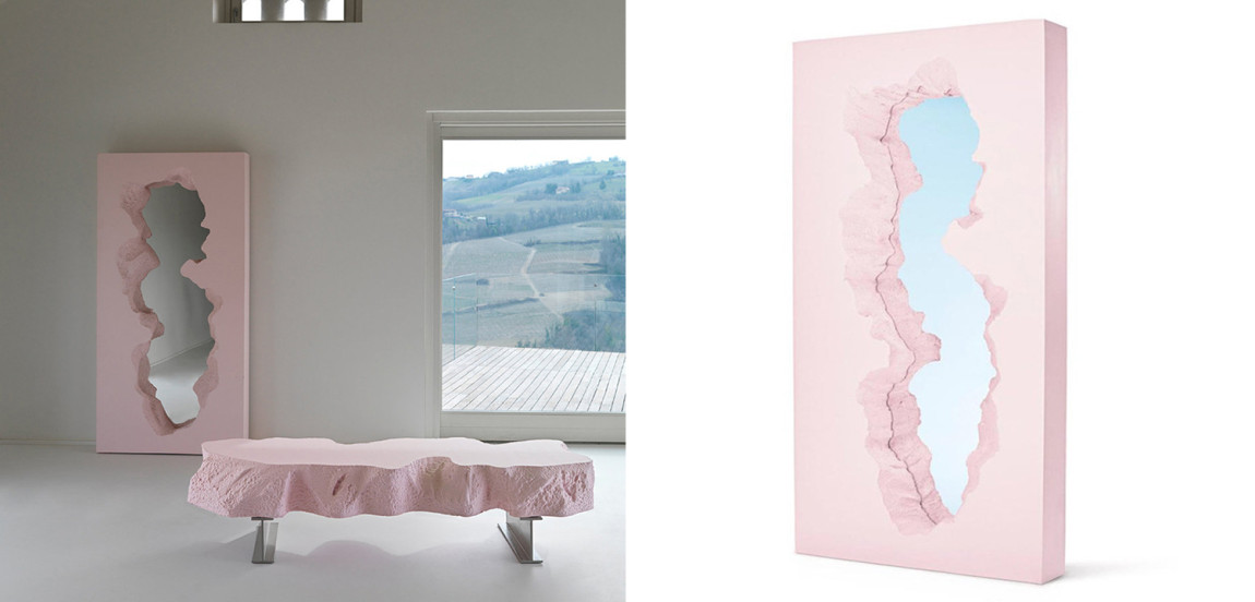 Зеркало Broken Stone Mirror Розовый цвет