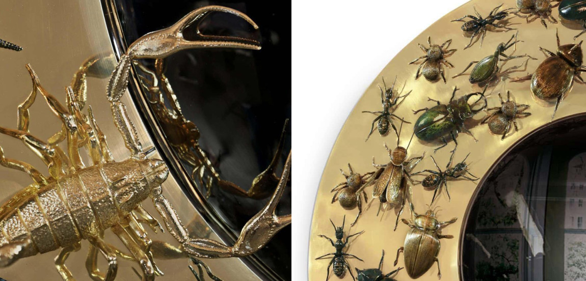 Зеркало Metamorphosis Convex Mirror in Polished Brass