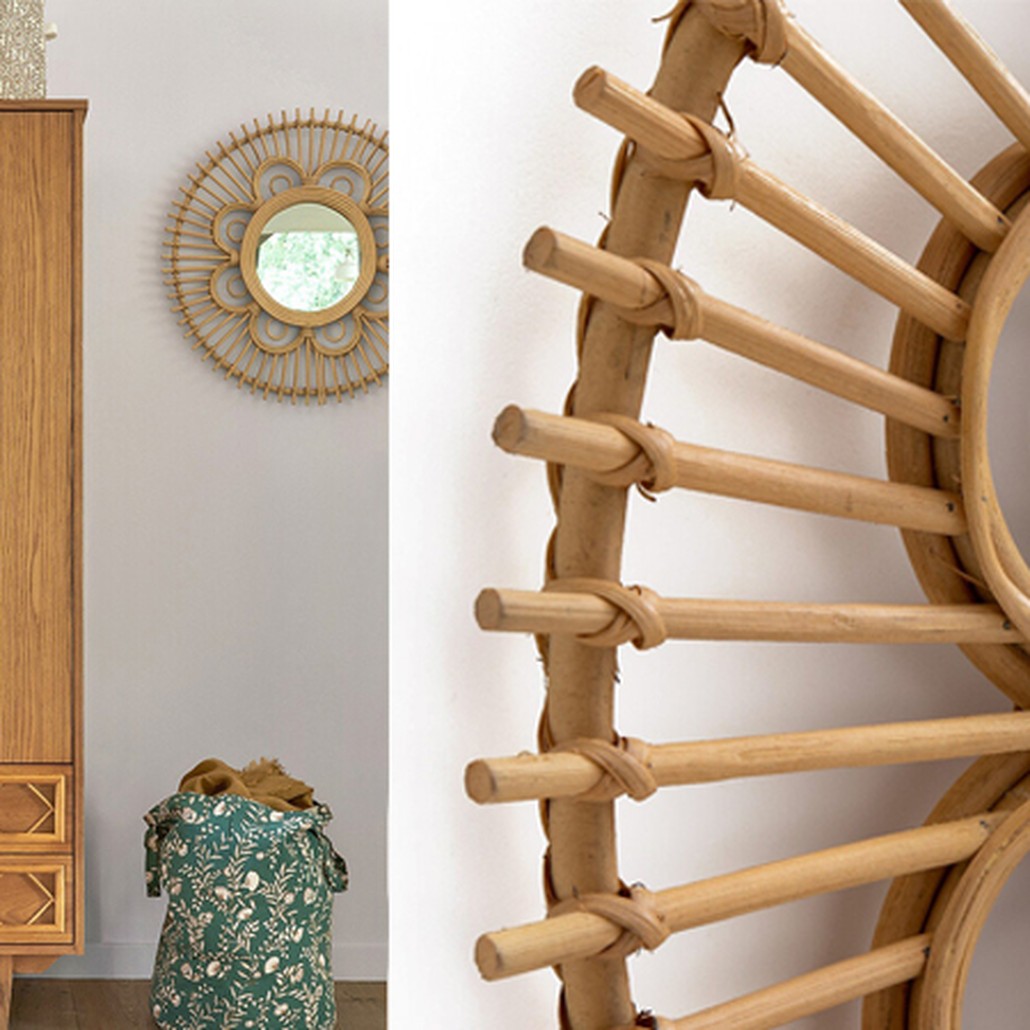 Зеркало Mirror Rattan Round D65