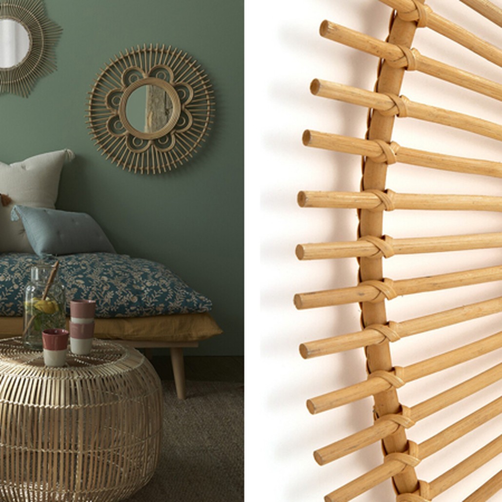 Зеркало Mirror Rattan Round D90