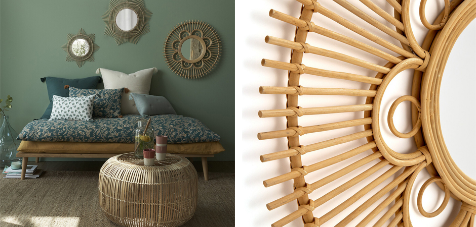 Зеркало Mirror Rattan Round D90