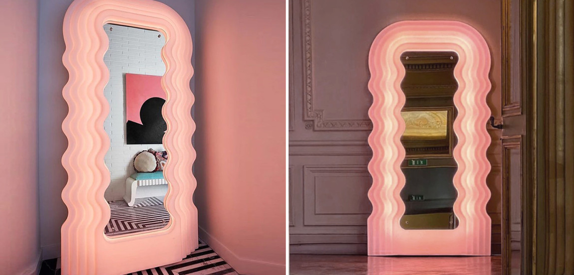 Зеркало Pink Ultrafragola Mirror Ettore Sottsass