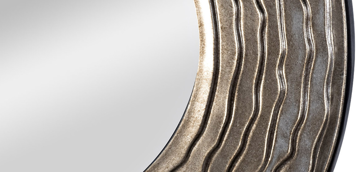 Зеркало Waves Dark Silver Oval Mirror