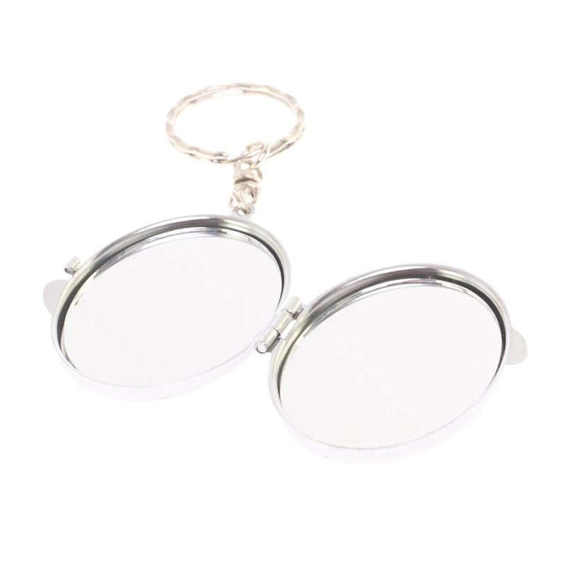 Зеркало брелок карманное двухстороннее из натурального камня Оникс Silver Stone Mirrors