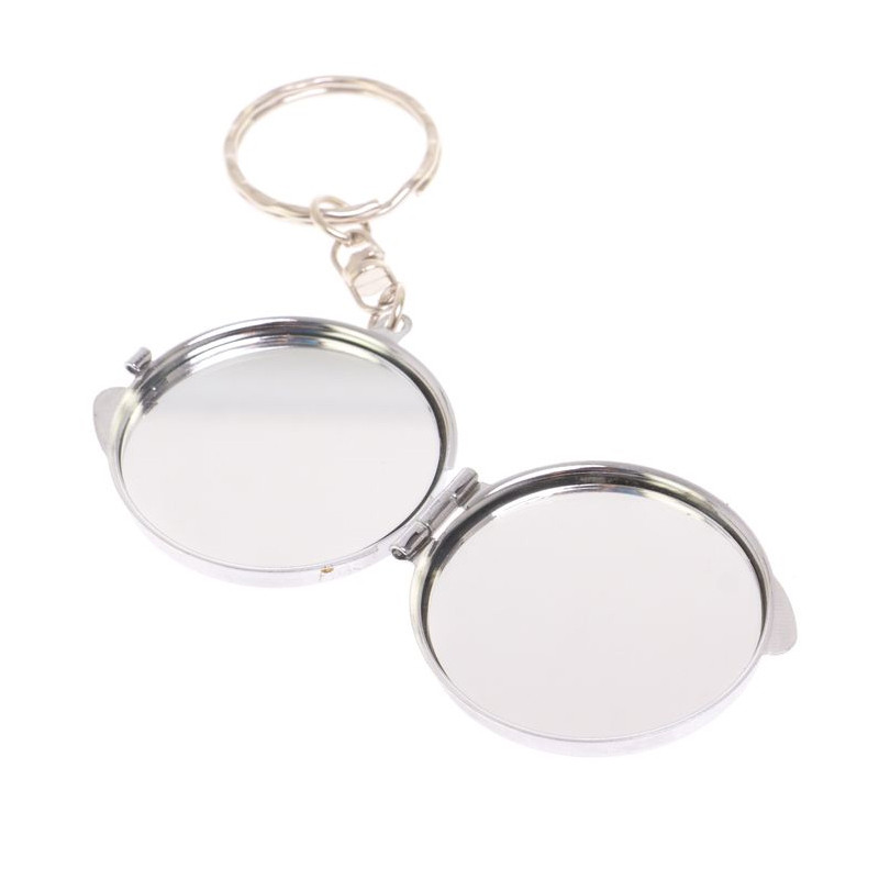 Зеркало брелок карманное двухстороннее из натурального камня Оникс Silver Stone Mirrors