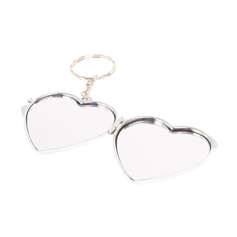 Зеркало брелок складное двухстороннее в форме сердца из натурального камня Лазурит Stone Mirrors