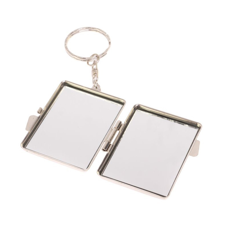 Зеркало брелок складное двухстороннее из натурального камня Оникс Silver Stone Mirrors