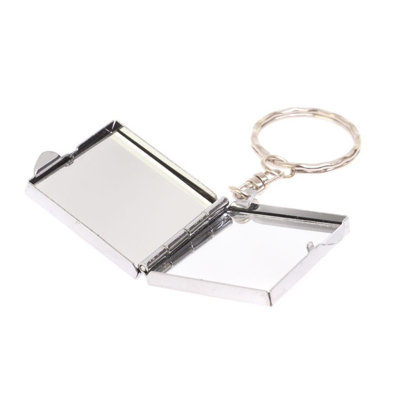 Зеркало брелок складное двухстороннее из натурального камня Оникс Silver Stone Mirrors