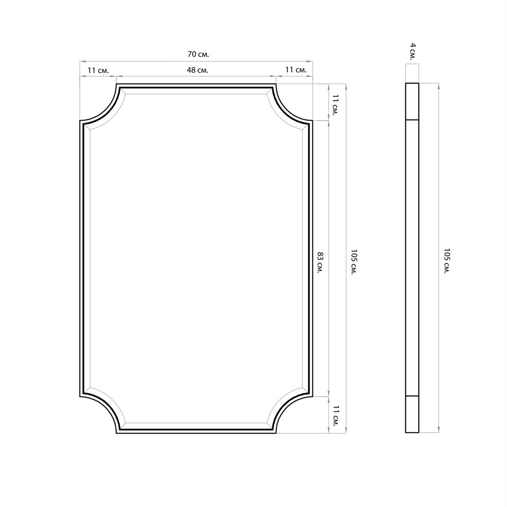 Зеркало в золотой деревянной раме Riviera