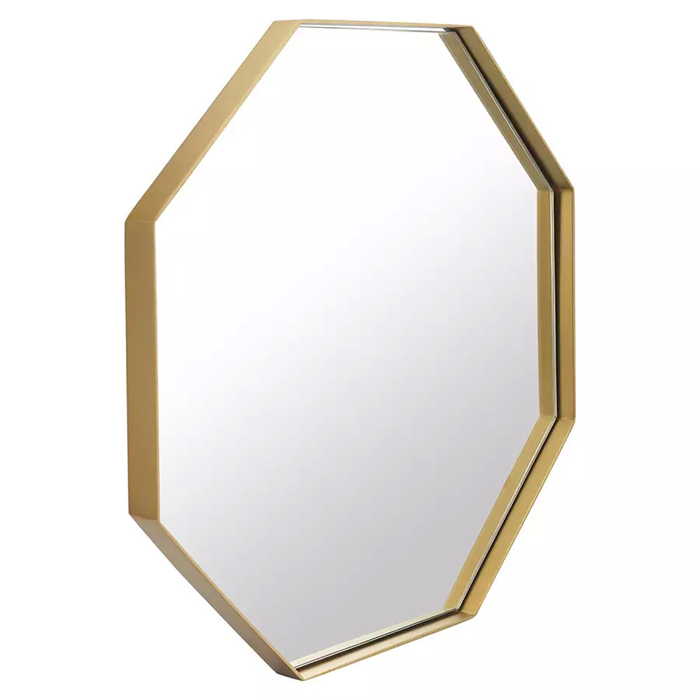 Зеркало золотистое восьмиугольной формы Octagon