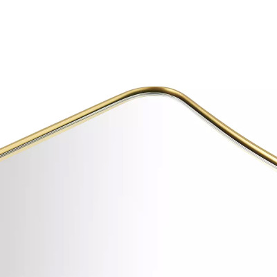 Зеркало золотистое с закруглёнными углами Thin Frame