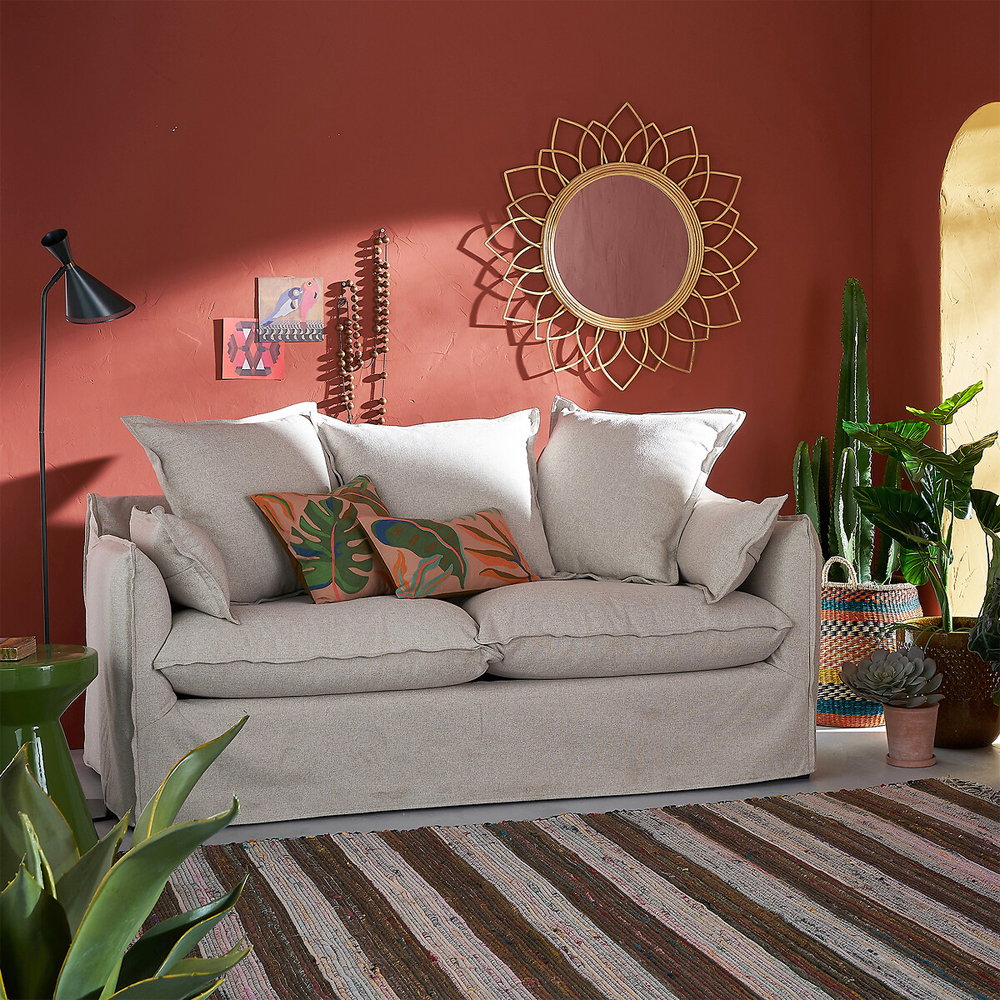 Зеркало из ротанга в форме цветка WICKER MIRROR 90