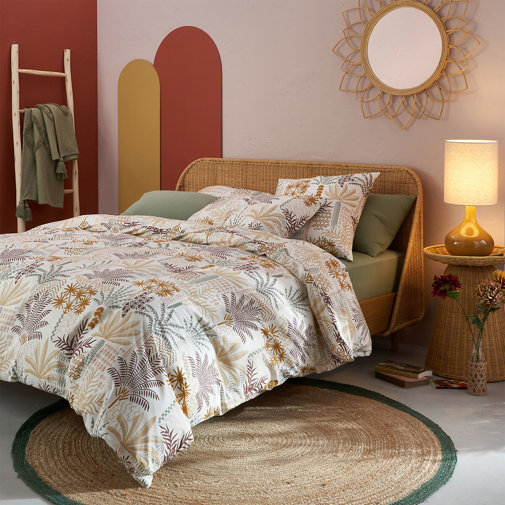 Зеркало из ротанга в форме цветка WICKER MIRROR 90