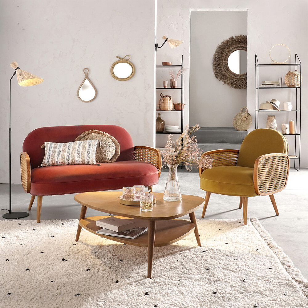 Зеркало из ротанга и сизаля WICKER MIRROR 100