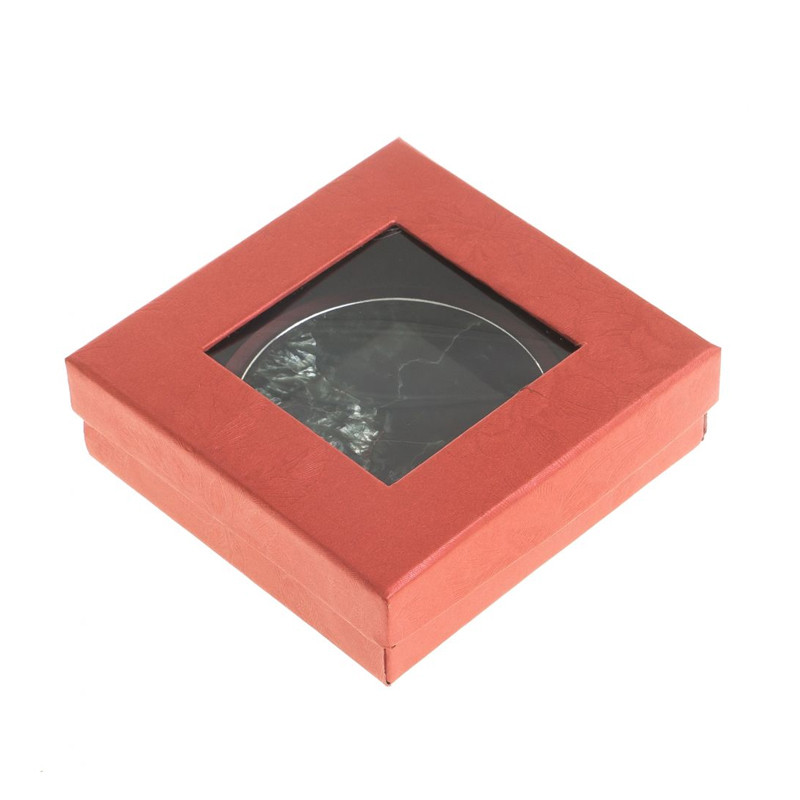 Зеркало карманное двухстороннее круглое из натурального камня Серафинит в подарочной упаковке Silver Stone Mirrors