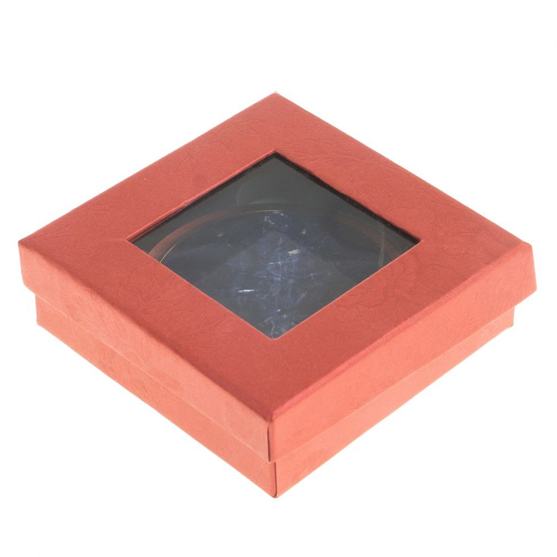 Зеркало карманное круглое двухстороннее из натурального камня Содалит в подарочной упаковке Gold Stone Mirrors