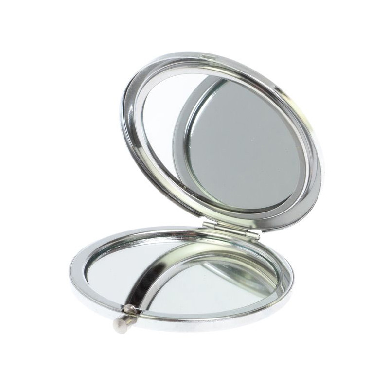 Зеркало карманное складное круглое из натурального камня Малахит с Хризоколлой в подарочной упаковке Silver Stone Mirrors