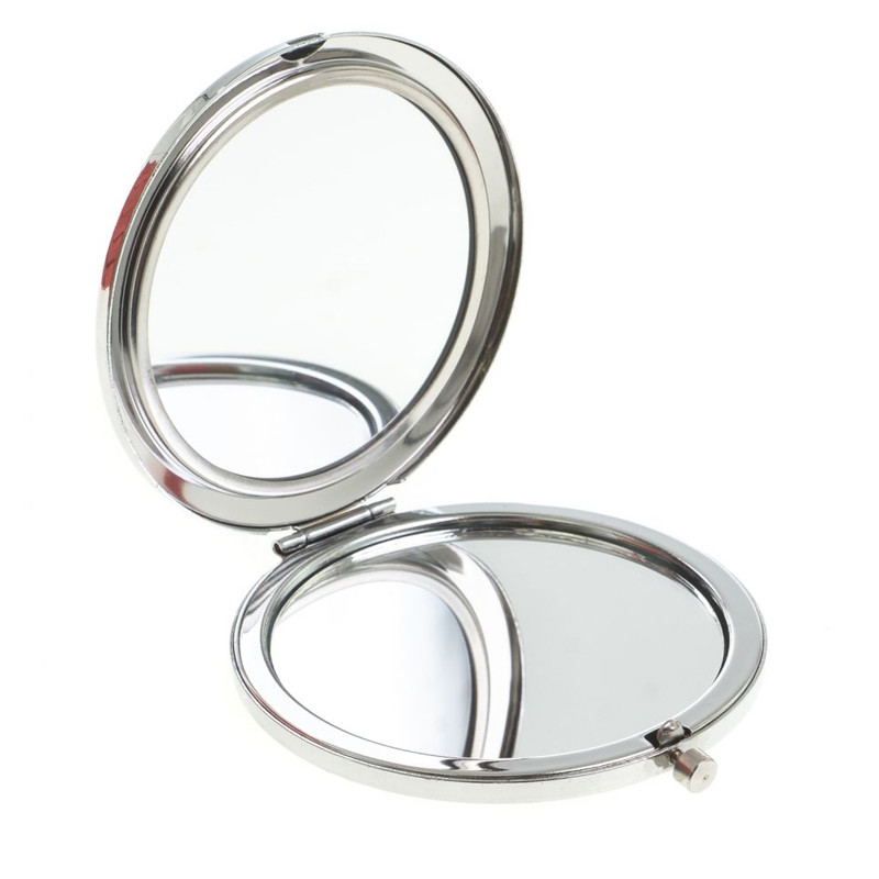 Зеркало карманное складное круглое из натурального камня Оникс в подарочной упаковке Silver Stone Mirrors