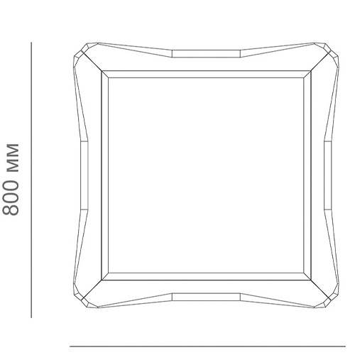 Зеркало квадратное c деревянной рамой из массива дуба Tasteful Furniture