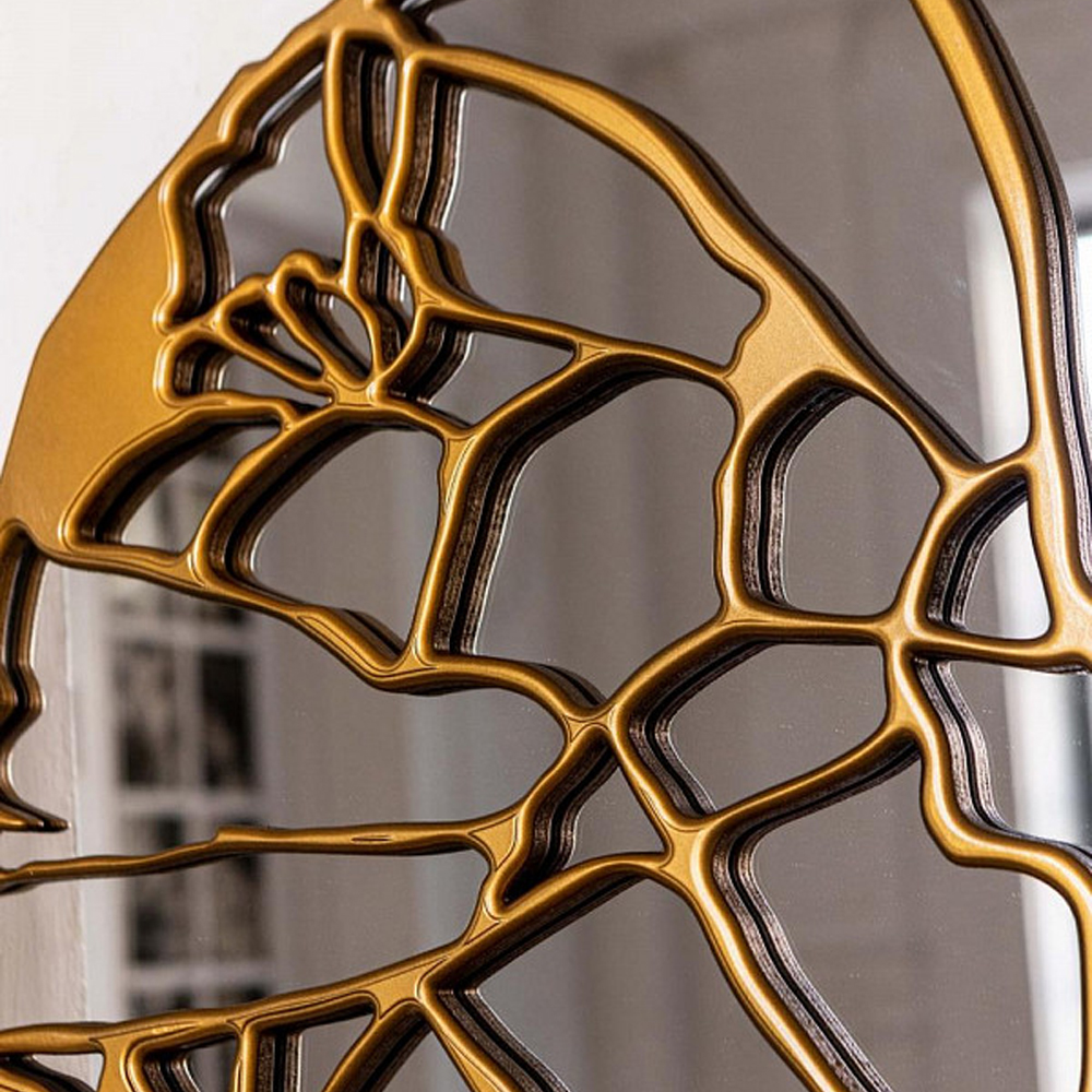 Зеркало кругле в декоративной раме золотого цвета Golden Ratio